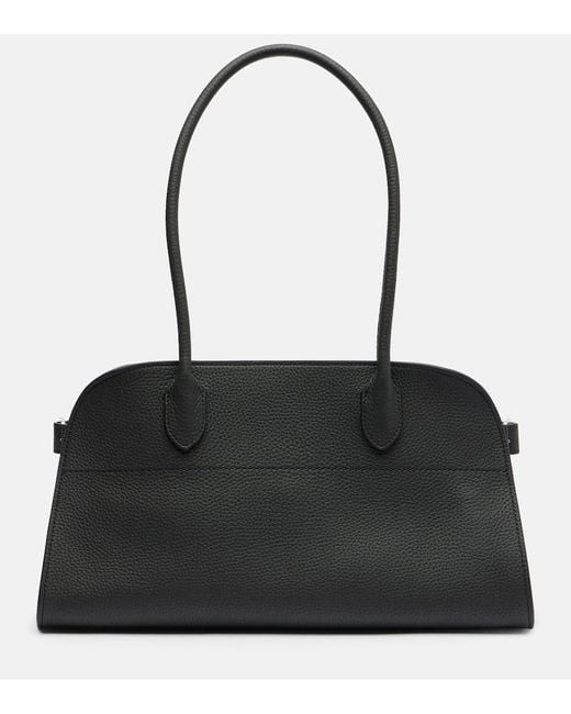 The Row Black Margaux Medium Leather Tote Bag