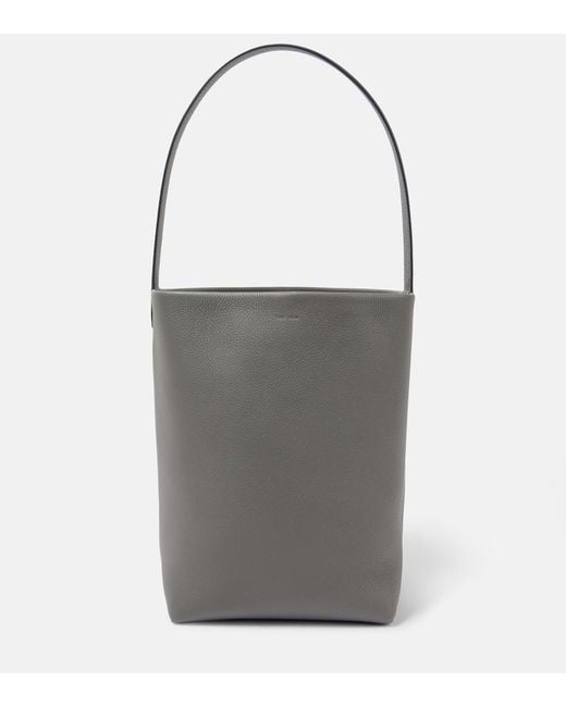 The Row Gray N/S Park Medium Leather Tote Bag