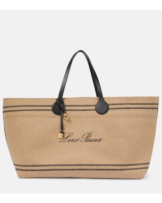 Loro Piana Natural Tasman Extra Large Tote Bag