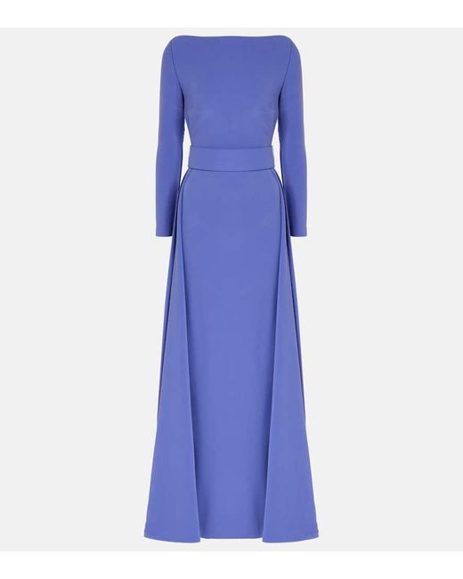 Solace London Blue Shayla Crepe Gown