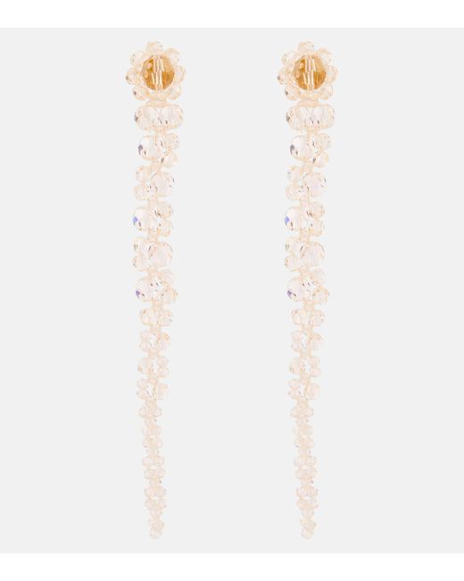 Simone Rocha White Drip Crystal-embellished Drop Earrings