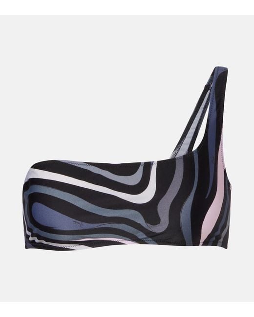 Emilio Pucci Blue Marmo Bikini Top
