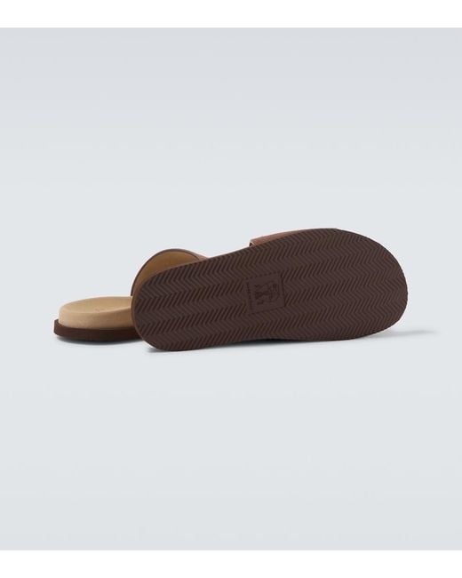 Brunello Cucinelli Brown Suede Slides for men