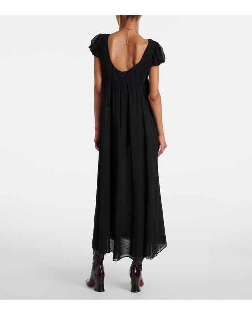 Chloé Black Silk Point D'Esprit Maxi Dress