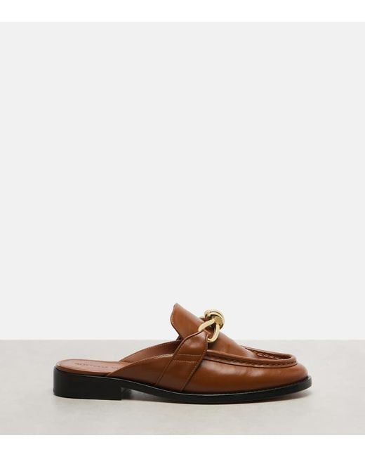 Bottega Veneta Brown Astaire Knot Leather Mules
