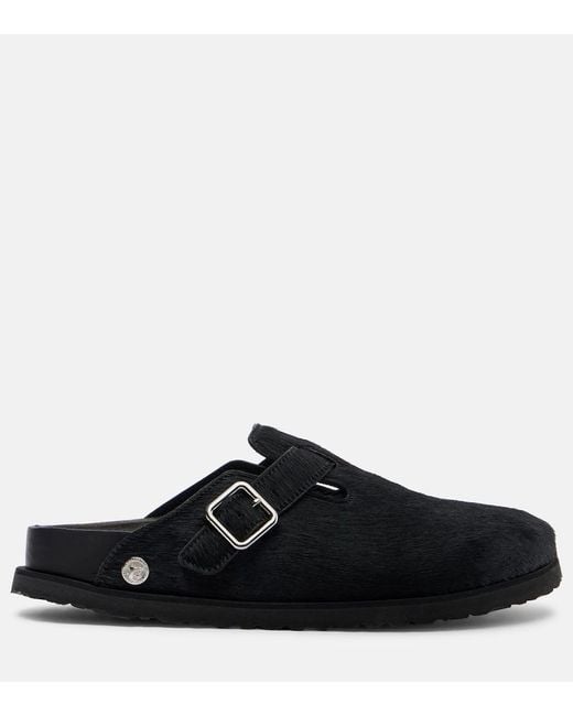 Mules Boston En Cuir Facon Poulain Birkenstock en coloris Black