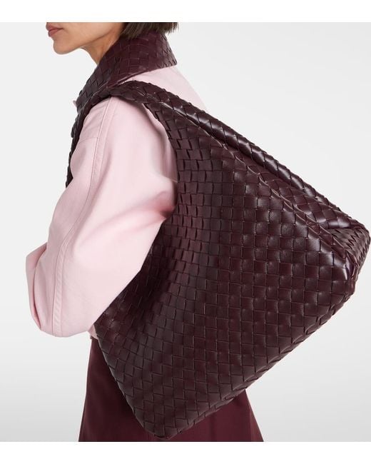 Bottega Veneta Gray Campana Large Leather Shoulder Bag