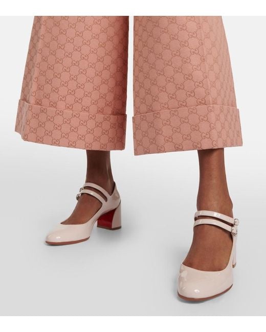 Christian Louboutin Natural Miss Jane Patent Leather Pumps