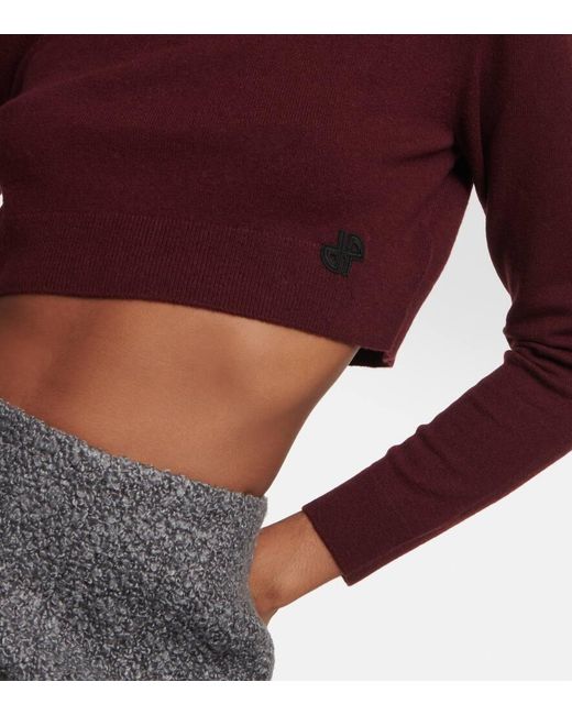 Pull Raccourci En Laine Et Cachemire Patou en coloris Purple