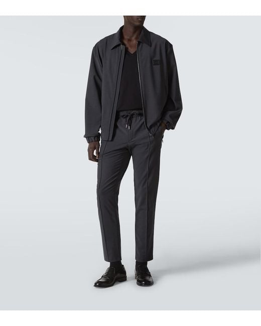 Dolce & Gabbana Gray Wool-Blend Straight Pants for men