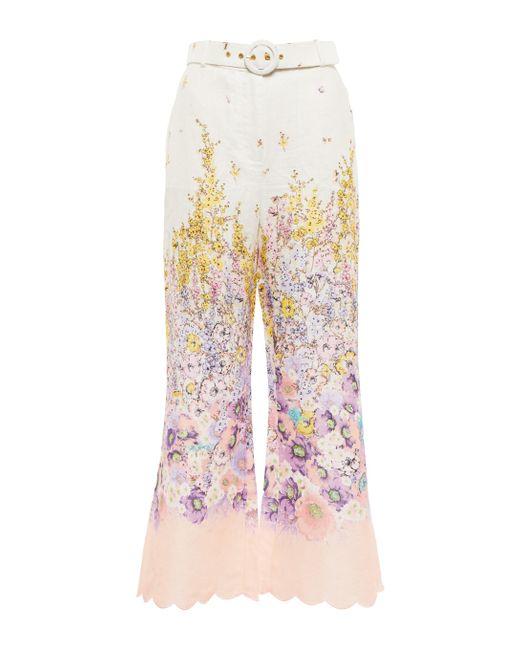 Pantalones Jude de lino floral Zimmermann de color Multicolor