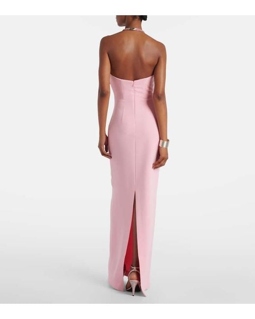 Vestido De Fiesta Riva Con Cuello Escote Halter Solace London de color Pink