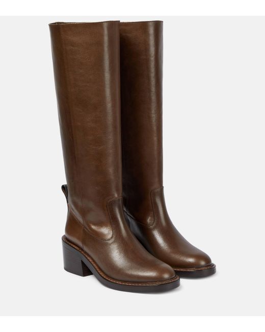 Brunello Cucinelli Brown Leather Knee-high Boots