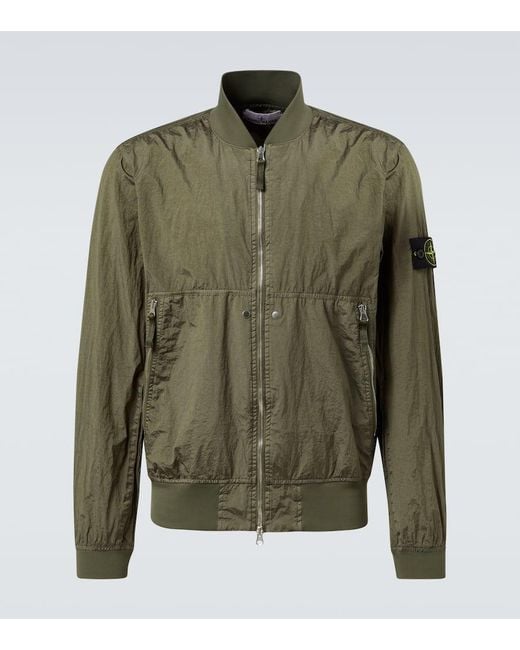 Stone Island Men's Green Compass Bomber Jacket
