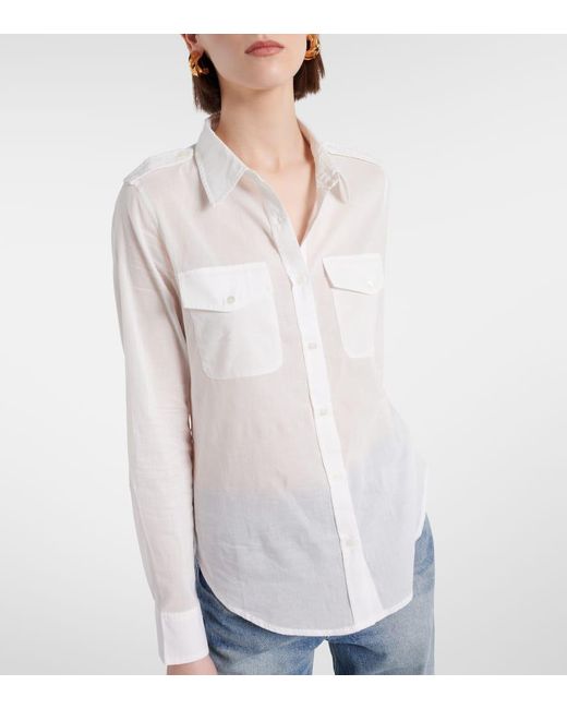 Camisa Jora en gasa de algodon Nili Lotan de color White