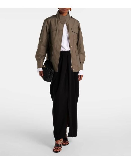 Max Mara Green Leila Cotton-Blend Twill Jacket