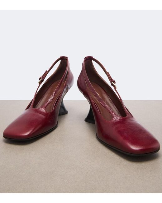 Dries Van Noten Red Leather Pumps