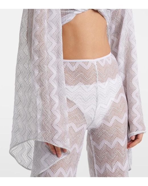 Missoni White Zigzag Lame Crop Top