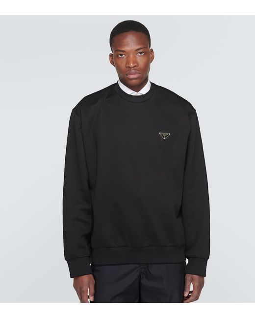 Prada Sweatshirt aus einem Baumwollgemisch in Black für Herren