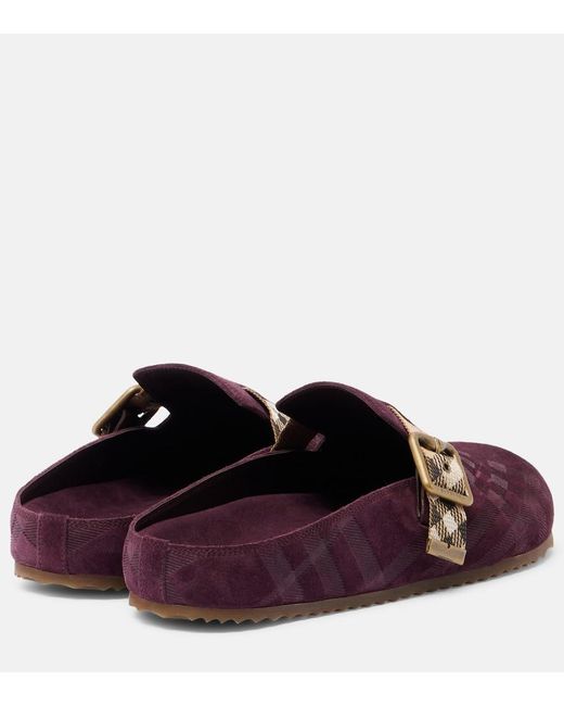 Burberry Purple Urchin Suede Clogs