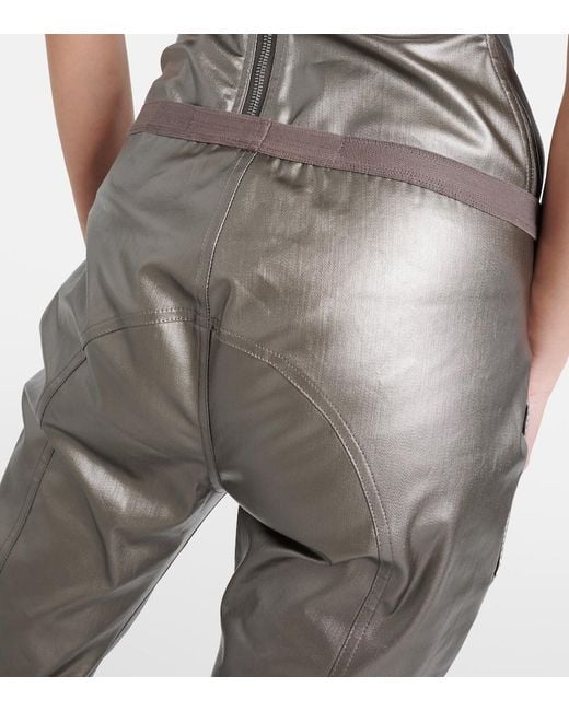 Rick Owens Green Metallic Denim Leggings