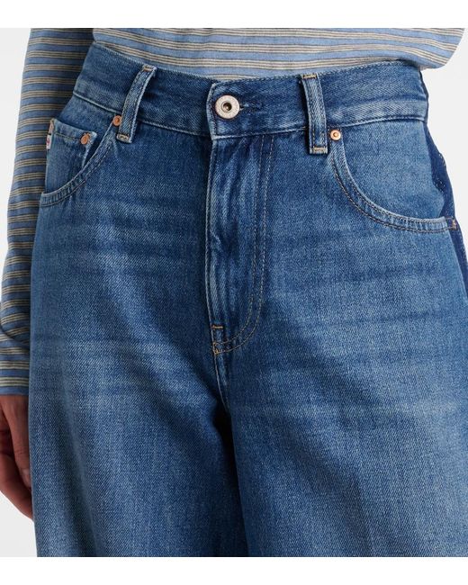 AG Jeans Blue Hyeres Wide-Leg Jeans