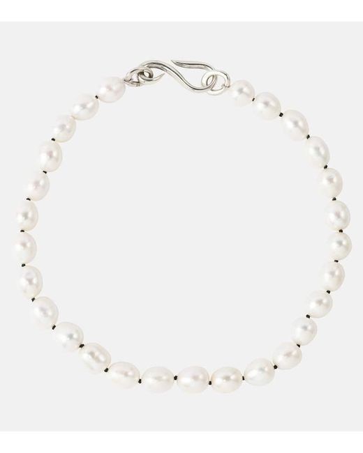 Collana Deco Collar in argento sterling con perle di Sophie Buhai in White