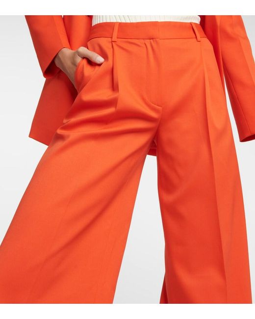 Altuzarra Orange Dale High-Rise Wool Pants
