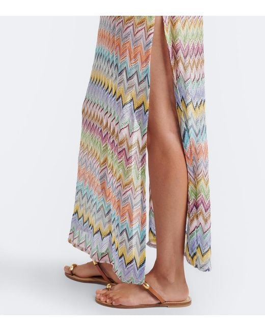 Missoni White Zigzag Lame Kaftan