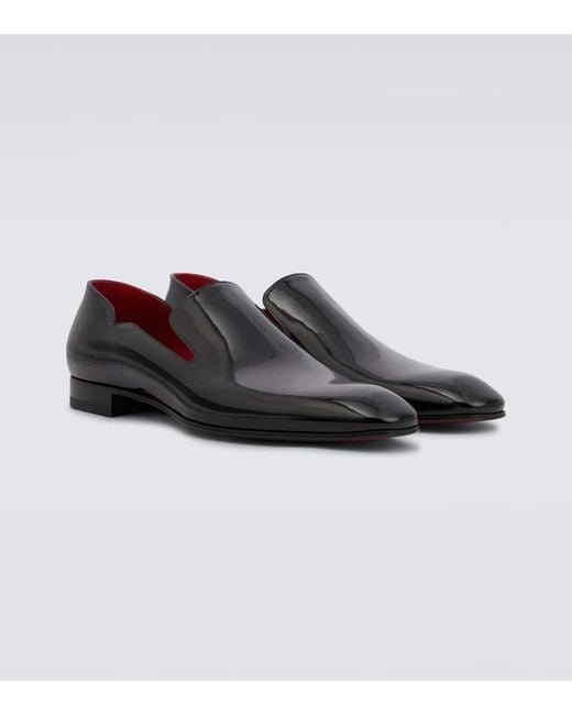 Christian Louboutin Black Dandy Chick Patent-Leather Loafers for men