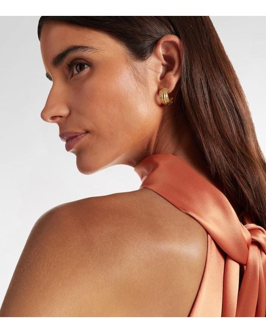 STONE AND STRAND Metallic Serge 10Kt Hoop Earrings