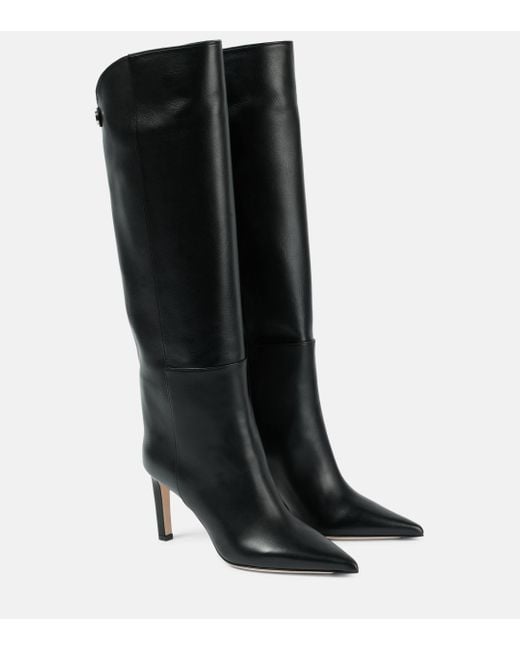 Jimmy Choo Black Alizze 85 Leather Knee-High Boots