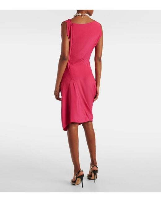 Vivienne Westwood Pink Fond Draped Midi Dress