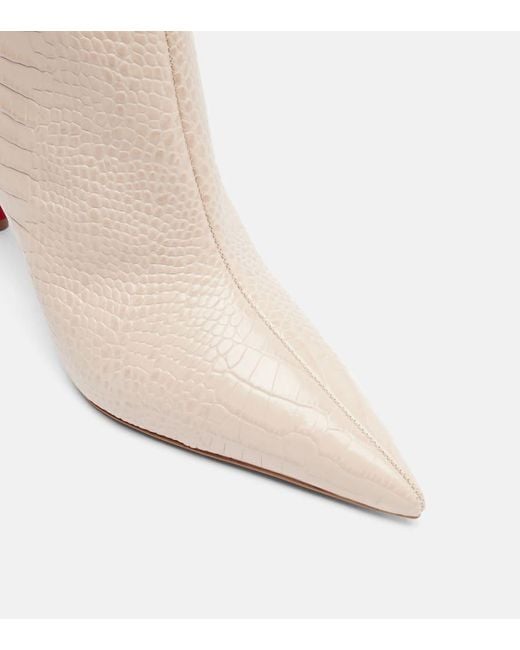 Christian Louboutin Natural Miss Z 80 Croc-Effect Leather Ankle Boots