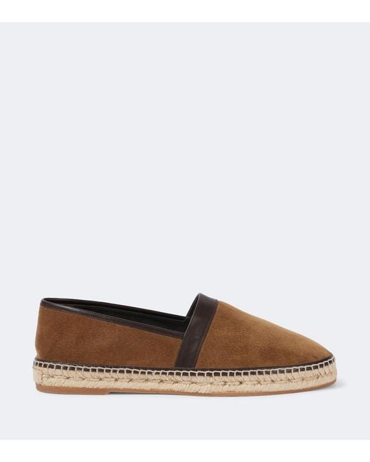 Manolo Blahnik Brown Nerano Leather-Trimmed Suede Espadrilles for men