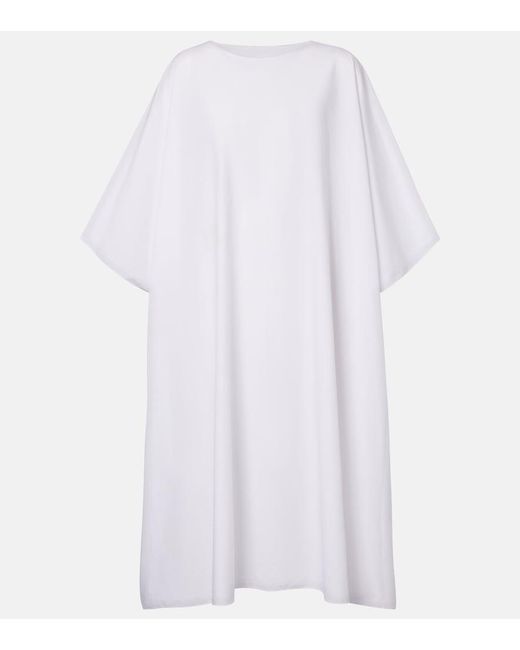 The Row White Julen Cotton Poplin Midi Dress