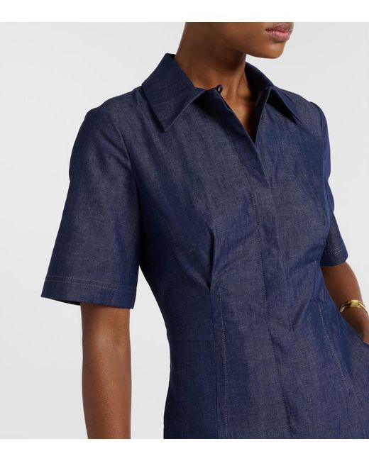 Vince Blue Denim Shirt Dress