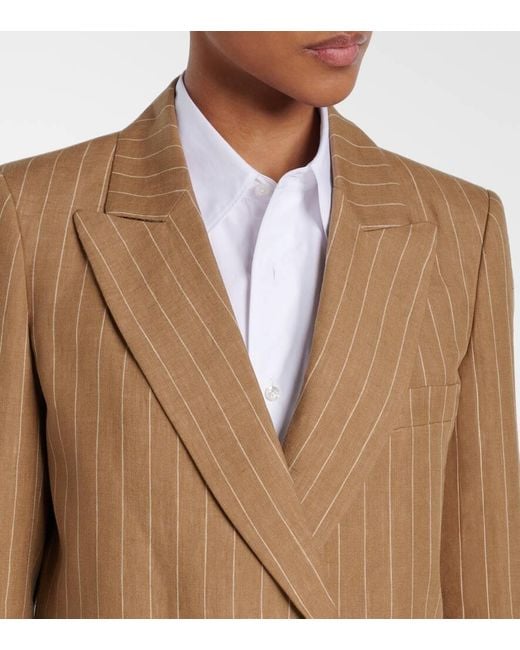 Blazé Milano Brown Heretique Pinstripe Linen Blazer
