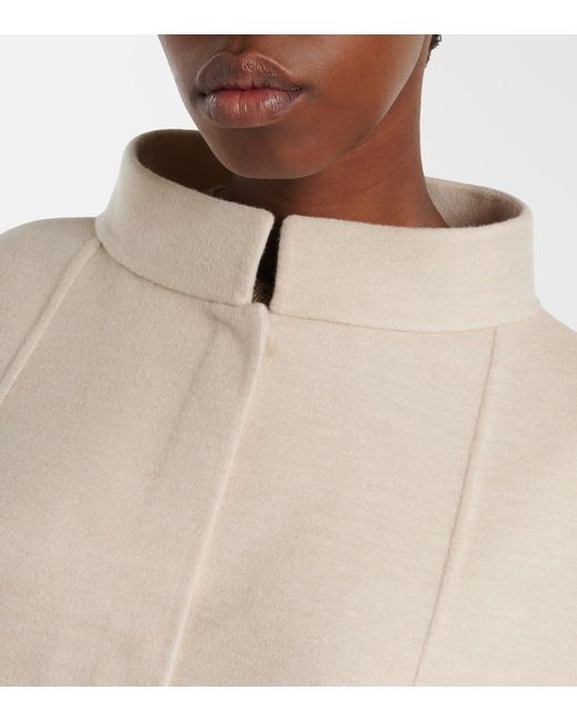 Loro Piana Natural Salzburg Leather-Trimmed Cashmere Cape