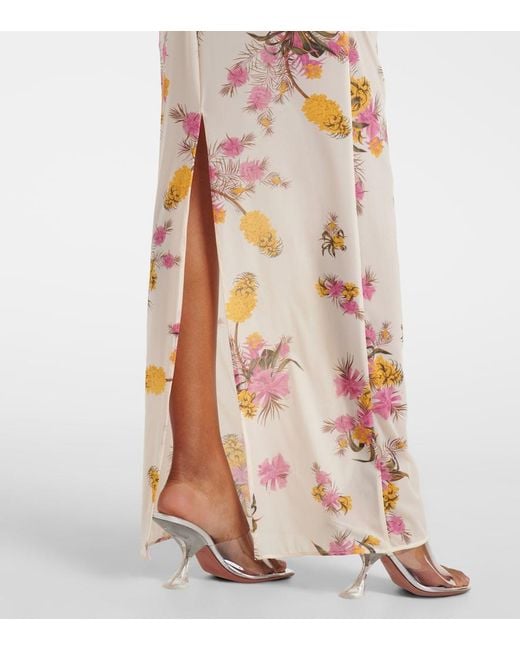 Blumarine Metallic Floral-Applique Floral Jersey Maxi Dress