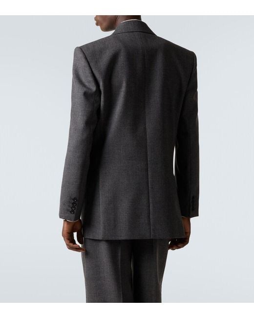 Saint Laurent Black Double-Breasted Wool Blazer for men