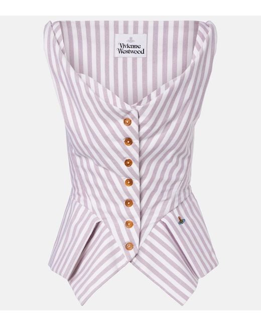 Vivienne Westwood Purple Monday Striped Cotton Top