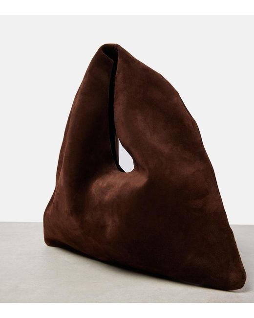 The Row Brown Bindle Small Suede Tote Bag