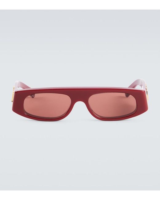 Gucci Pink Logo Flat-Top Sunglasses for men
