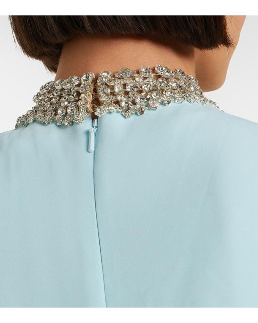 Costarellos Blue Embellished Gown