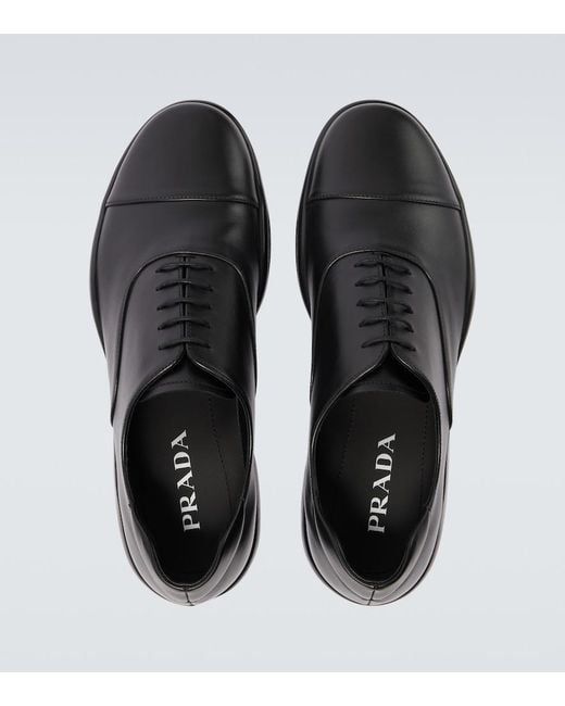 Prada Black Toblach Leather Sneakers for men