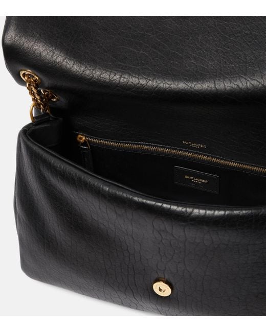 Saint Laurent Black Calypso Large Leather Shoulder Bag