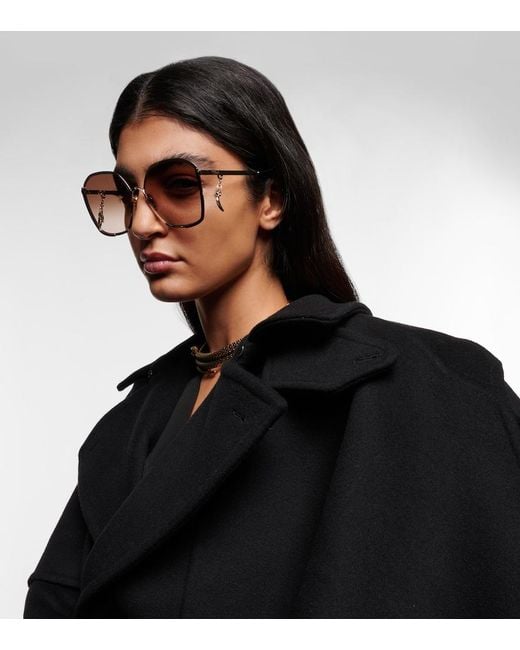 Chloé Brown Symbols Square Sunglasses