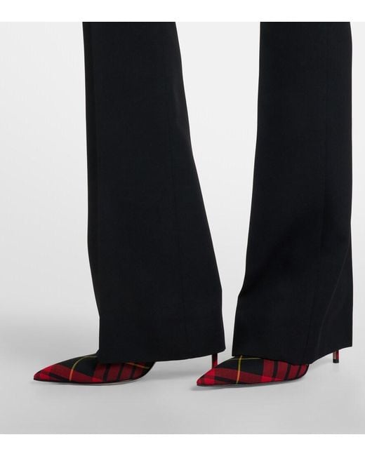 McQueen Black Wool Bootcut Pants