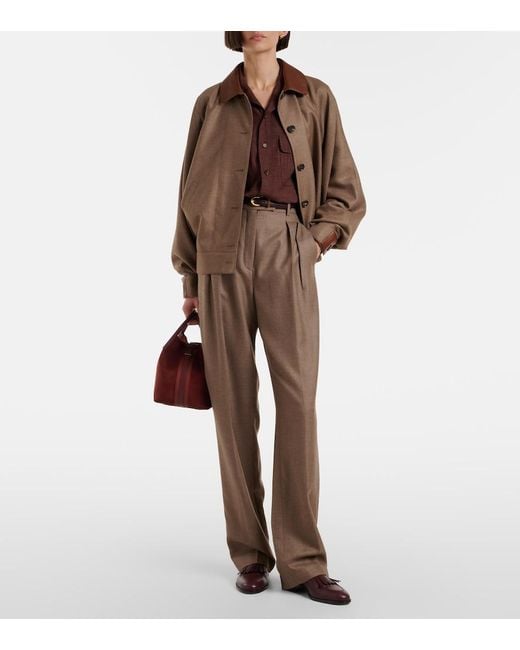 Loro Piana Brown Kiefer Cashmere And Silk Bomber Jacket
